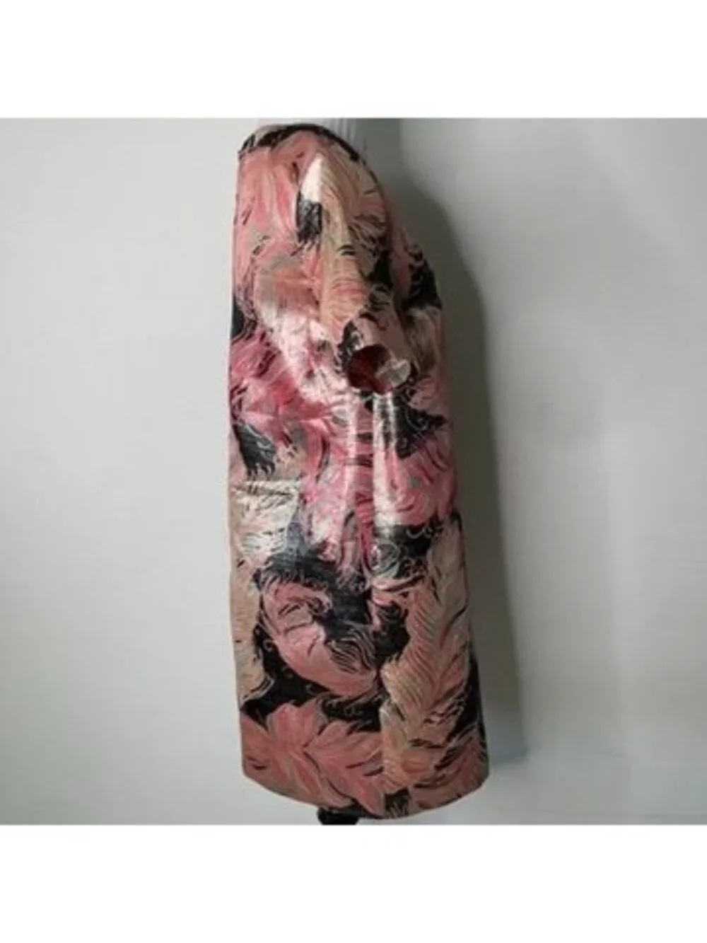 Kate Spade Regal Plumes Jacquard Dress Size 4 Metallic Pink Feather Shift Mini